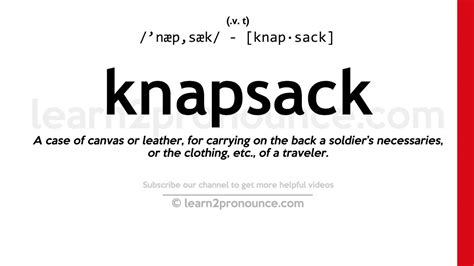 knapsack in tagalog|Knapsack Meaning .